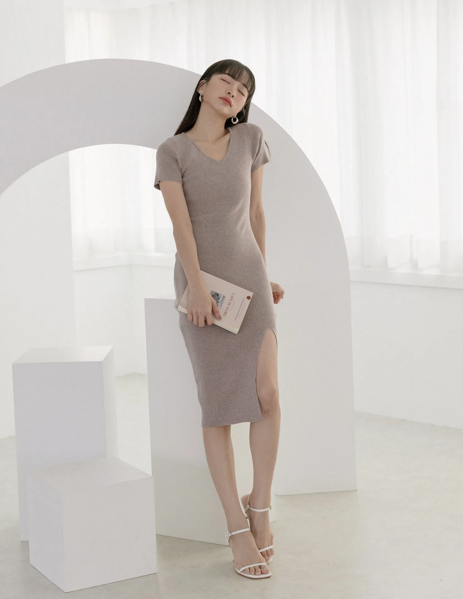 Phyllis Dress in Taupe