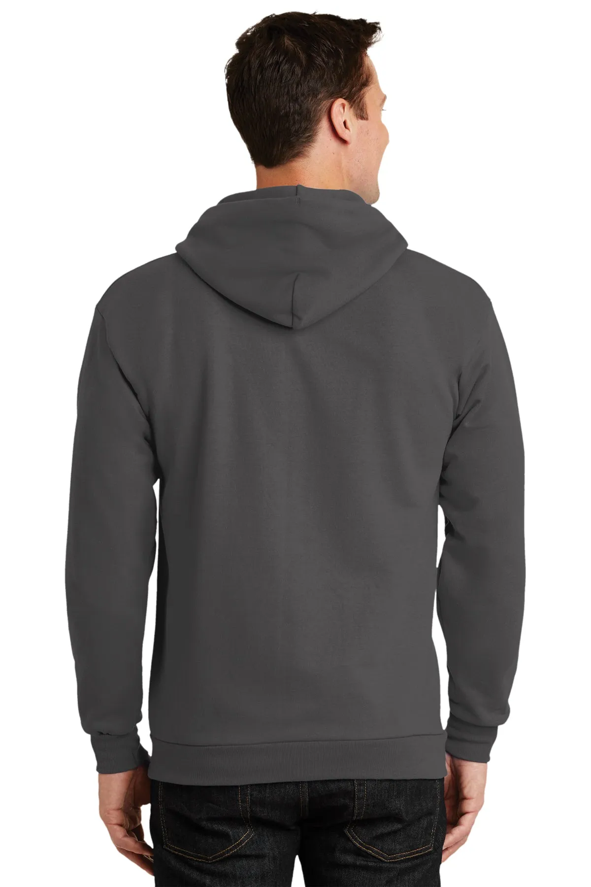 Port & Company Tall Essential Fleece Zip Customized Hoodies, Charcoal