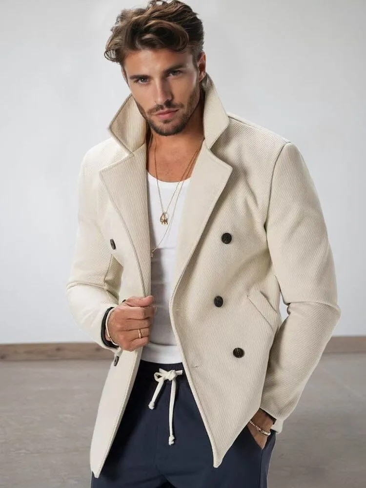 Premium Double-Breasted Lapel Coat