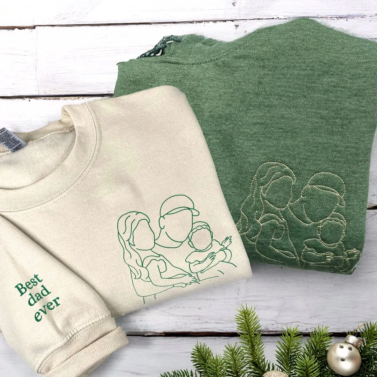 Proud Dad Twin Pack: Custom Crewneck Embroidered Sweatshirt & Hoodie