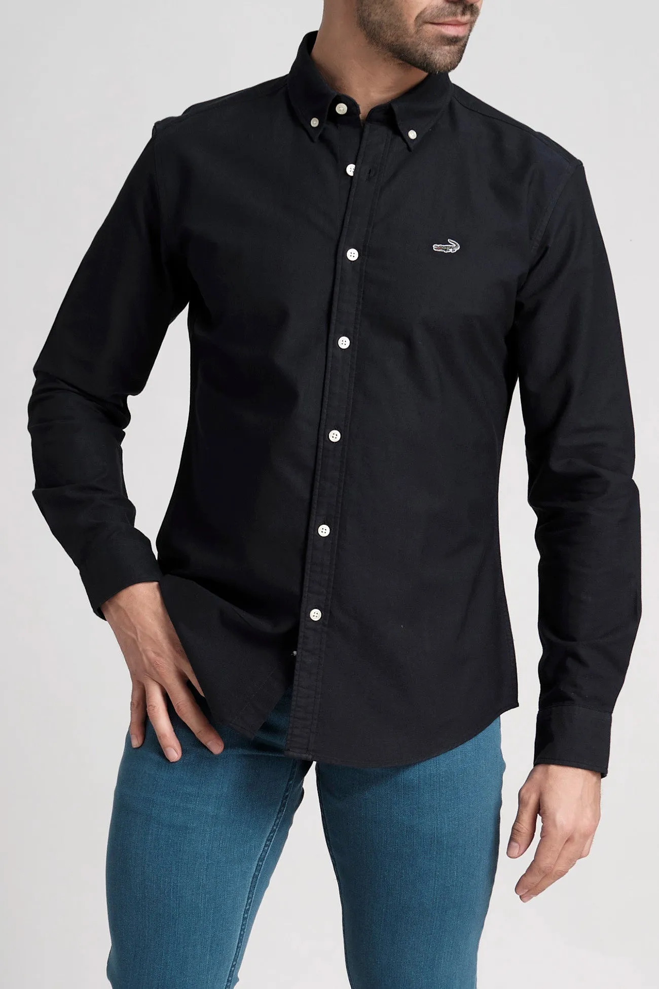 Slim Fit Long Sleeves-Casual Shirts-Insignia Blue