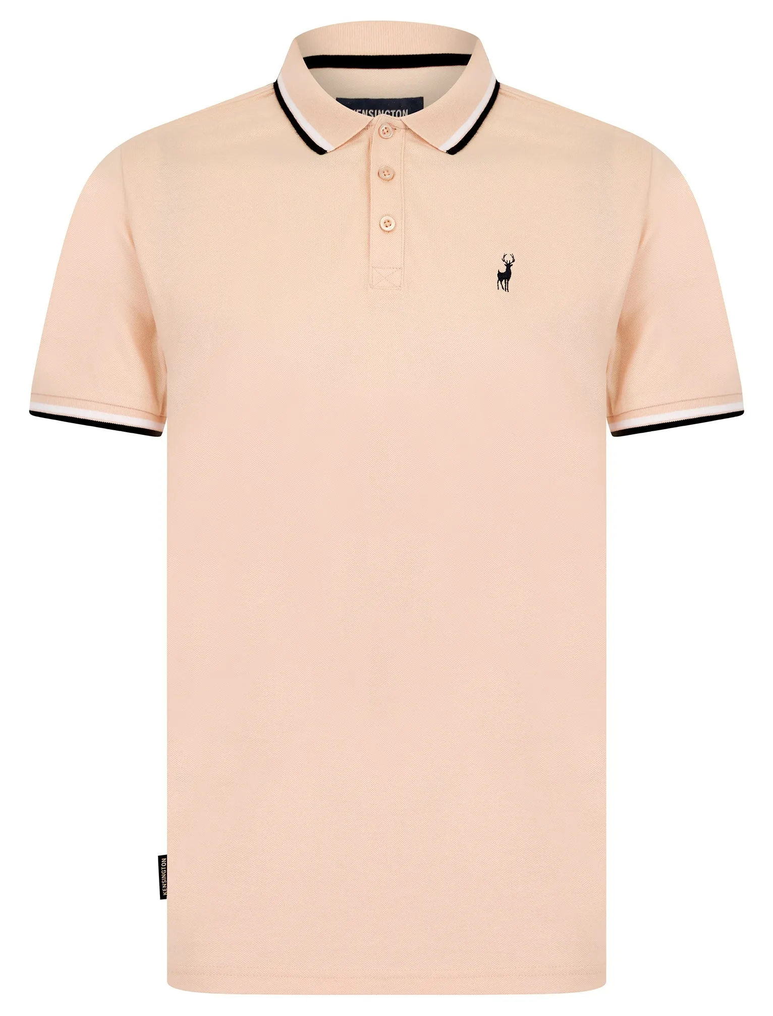 Thomas (2 Pack) Cotton Pique Polo Shirt in Bright White / Peach Whip - Kensington Eastside