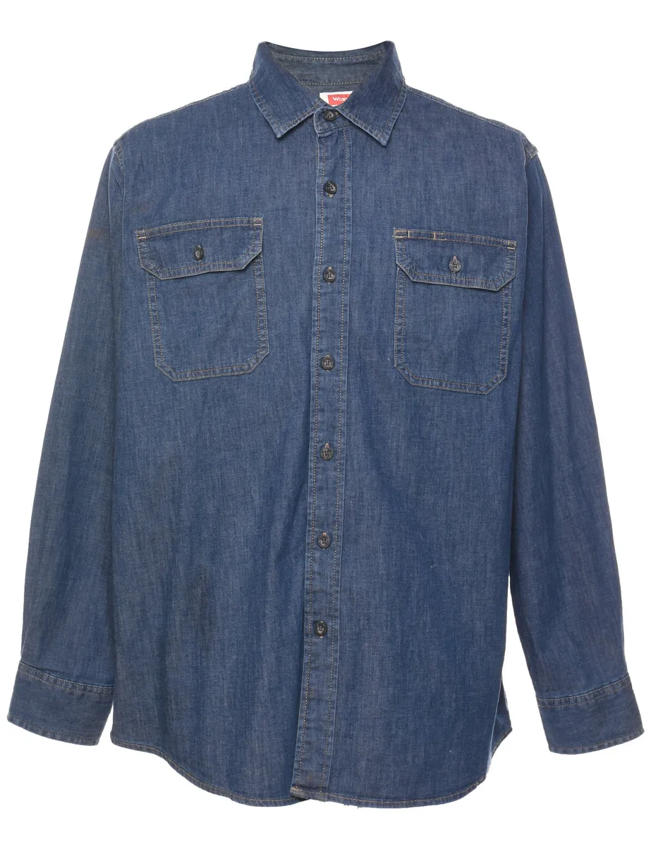 Wrangler Medium Wash Denim Shirt - L