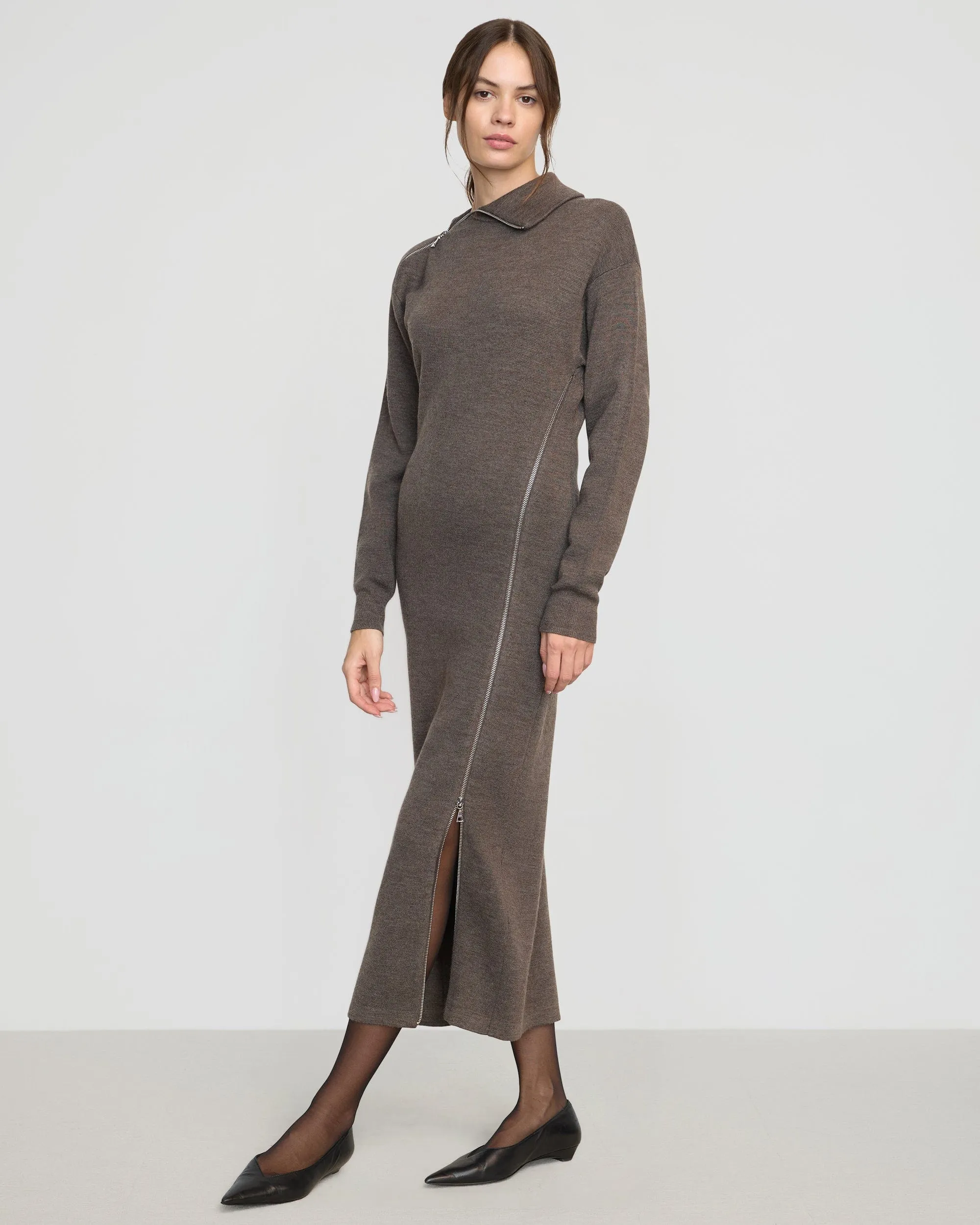 Yara Zipper Sweater Dress