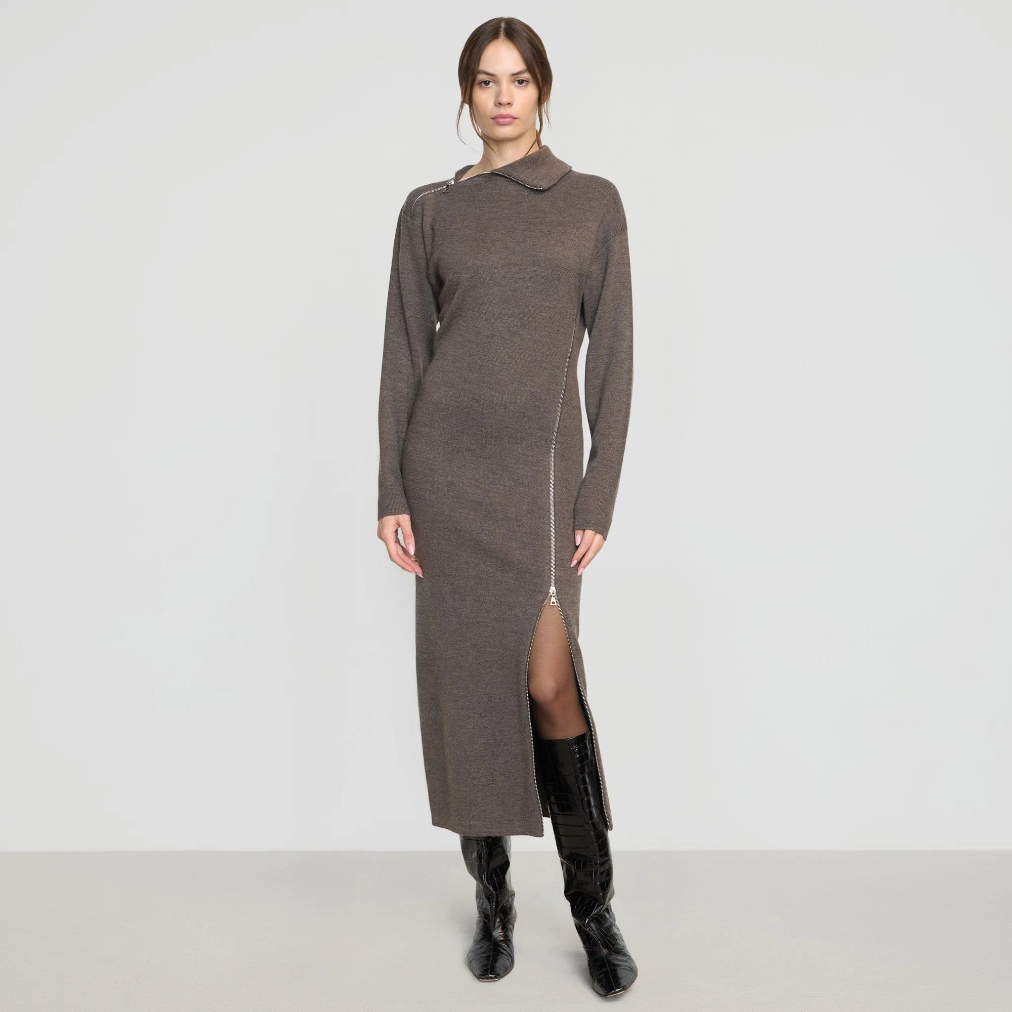 Yara Zipper Sweater Dress